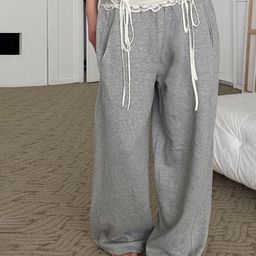 LULU & SKY Women Drawstring Detail Loose Fit Trousers-image-21