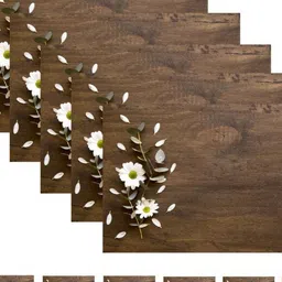 REVEXO 6Pc Brown & White Printed Rectangle Costers & Table Placemats image 3