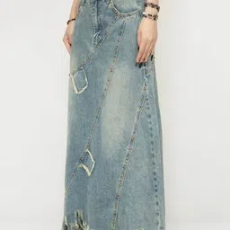 StyleCast Denim A-Line Maxi Skirt-image-22