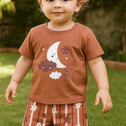 Toddylon Unisex Kids Printed T-shirt with Shorts-65