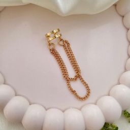 ISHKAARA Gold Plated Double layered Contemporary Drop Earcuff-49