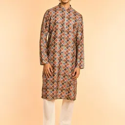 Diwas by Manyavar Men Ethnic Motifs Printed Kurta with Pyjama-image-92