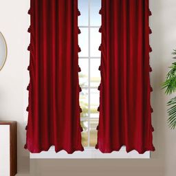 Dekor World Multicoloured Set of 2 Sheer Window Curtain-image-47