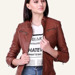 Leather Retail Women Biker Jacket-picture-24