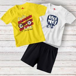 TRIANGLETEES Unisex Kids Printed T-shirt with Shorts-image-55