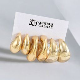 Jewels Galaxy Contemporary Half Hoop Earrings-image-92