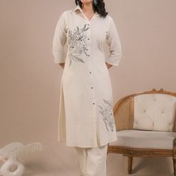 Readiprint Embroidered Shirt Collar Tunic With Palazzo Co-Ords-image-96
