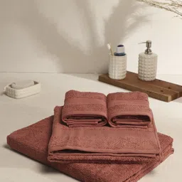 Monte Carlo Brown 4 Pieces Pure Cotton 380 GSM Bath Towels-image-83
