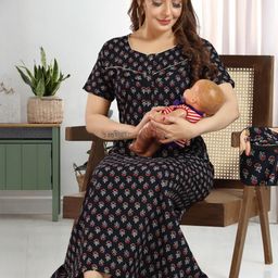 TRUNDZ Printed Maternity Maxi Nightdress-image-80
