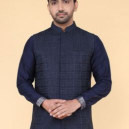 ZOIS Men Embroidered Mandarin Collar Nehru Jacket-43