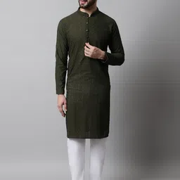 Jompers Men Embroidered Regular Chikankari Pure Cotton Kurta with Pyjamas-picture-21