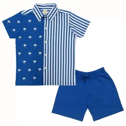 Clothe Funn Boys Striped Shirt with Shorts-10