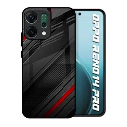 QRIOH Modern Abstract Printed Oppo Reno14 Pro 5G Glass Back Case Mobile Accessories-picture-5
