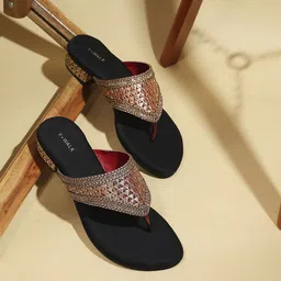 V-WALK Embellished One Toe Flats-picture-55
