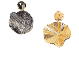 DressBerry Gold-Plated Artificial Stones Studded Contemporary Drop Earrings image 4