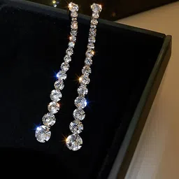 Anouk Korean Gold-Plated American Diamond Studded Geometric Drop Earrings-39