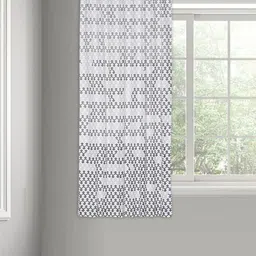 Fabindia Grey & White Floral Sheer Window Curtain-image-82