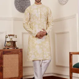 Rawayi Men Ethnic Motifs Printed Thread Work Kurta-picture-9