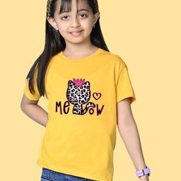 NUSYL Girls Graphic Printed Round Neck Cotton Oversized T-shirt-image-45