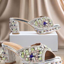 VENDOZ Women Block Heels Peep Toe Party Sandals-image-66