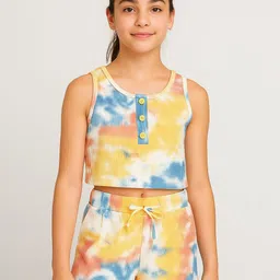 BAESD Girls Dyed Round Neck Top With Shorts-image-17