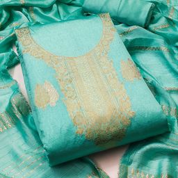 SAINOOR Banarasi Jacquard Woven Design Unstitched Dress Material-image-78