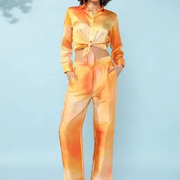 House of Kaftan Abstract Printed Collar Neck Shirt With Trousers Co-Ords-picture-12