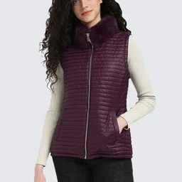 Calvin Klein Jeans Women Mock Collar Solid Casual Padded Jacket-image-55