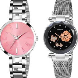 analogue wrist watches for men watches gift | gift for men | latest watches Analog Watch - For Men AK Silver Pink Piyush & Magnet DJLINE Silver Piyush-image-85