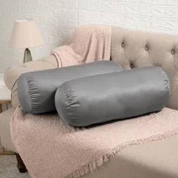Polyester Fibre Solid Bolster Pack of 2-image-49