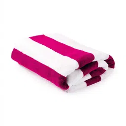 Layers Miami Pink & White Cabana Striped Pure Cotton 550 GSM Beach Towel-58