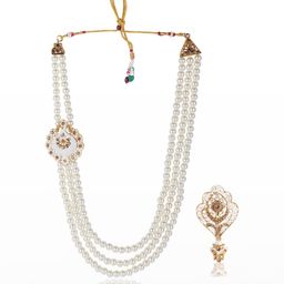 JIYANSHI FASHION Men White Jewellery Set-image-93