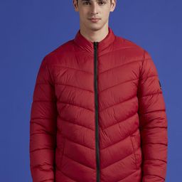 Pepe Jeans Men Mock Collar Solid Casual Puffer Jacket-image-62