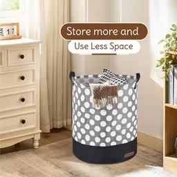 Kuber Industries Pack of 5 Multipurpose 43 Ltr Cloth Basket With Handle image 4