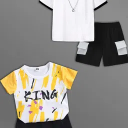HELPOM Unisex Kids Printed T-shirt with Shorts-picture-29