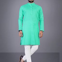 Attigo Sea Green Cotton Blend Kurta Sets-image-65