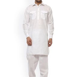 CHARLOTTE GRACIOUS Shirt Collar Pure Cotton Pathani Kurta With Salwar-picture-32