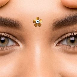 Comet Busters 14-Pcs Traditional Designer Bindi - Silver & Green image 5