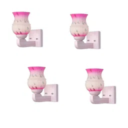Somil Premium Designer Glass Wall / Night Lamp Elegant & Stylish Dcor Accent for Modern Interiors, color- Pink, White, Size- 19.5 X 24.5 X 22.5 CM-image-41