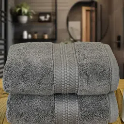 Myntra Elegant Homes 2-Pcs Grey 600 GSM Cotton HandTowels-39