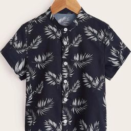 TIOR Boys Leaf Printed Shirt-42