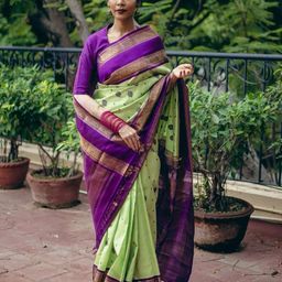 all about you Woven Design Zari Pure Silk Banarasi Saree-image-43