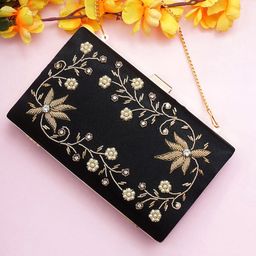 FOR THE BEAUTIFUL YOU Women Embroidered Box Clutch-54