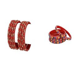1ST TIME Set Of 2 Turquoise Blue Alloy Artificial Stones & Beads Bangles-picture-37