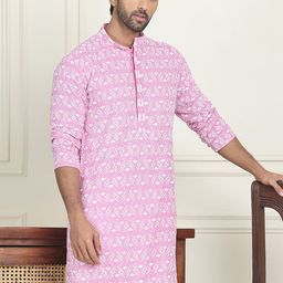 Jompers Thread Work Mandarin Collar Straight Kurta-picture-24