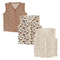 The Boo Boo Club Infants Pack Of 3 Printed Jhablas BB-MUS-JAB-3PCK-BRWNBR-SAL-ANIML-0-3M-10