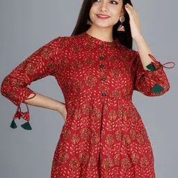 Royal Marque Print Mandarin Collar Cotton Top-picture-40
