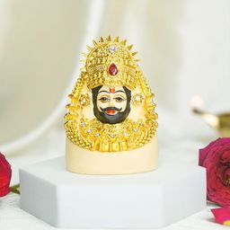 Ekhasa Gold-Toned and Black Lord Khatu Shyam Baba Religious Idol Showpiece-image-22