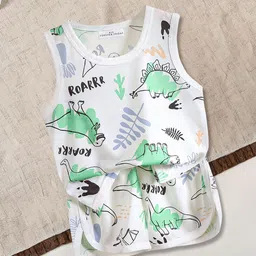 FOREVER FRIDAY Boys Animal Graphic Printed Round Neck T-shirt with Shorts-image-82
