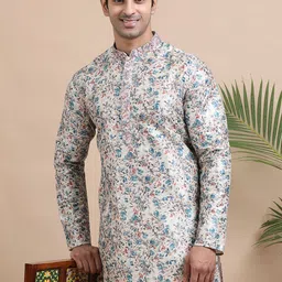 TATTVA Men Regular Thread Work Kurta with Pyjamas image 4